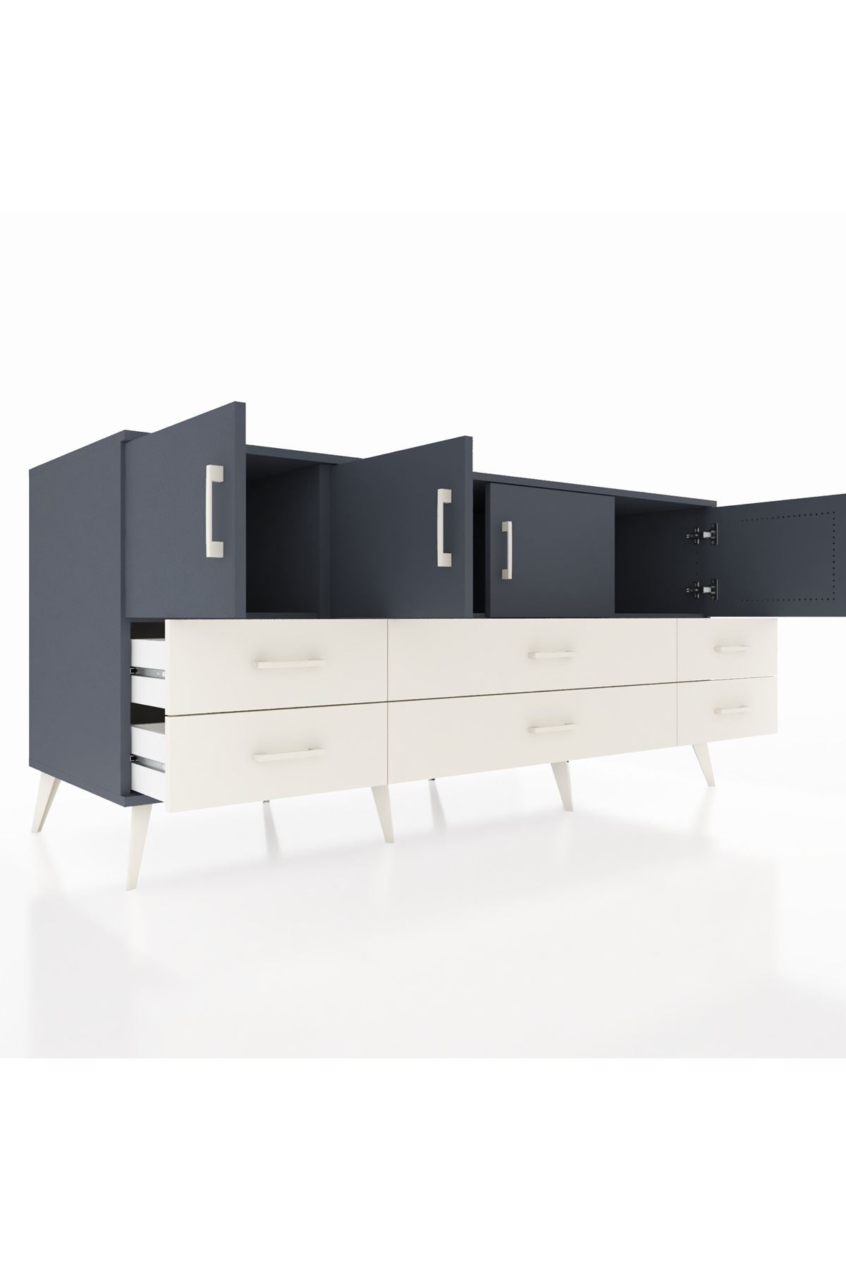 Kronos Konsol 3 Raflı 6 Çekmeceli 4 Kapaklı 176x59x83 - S610M004V16C