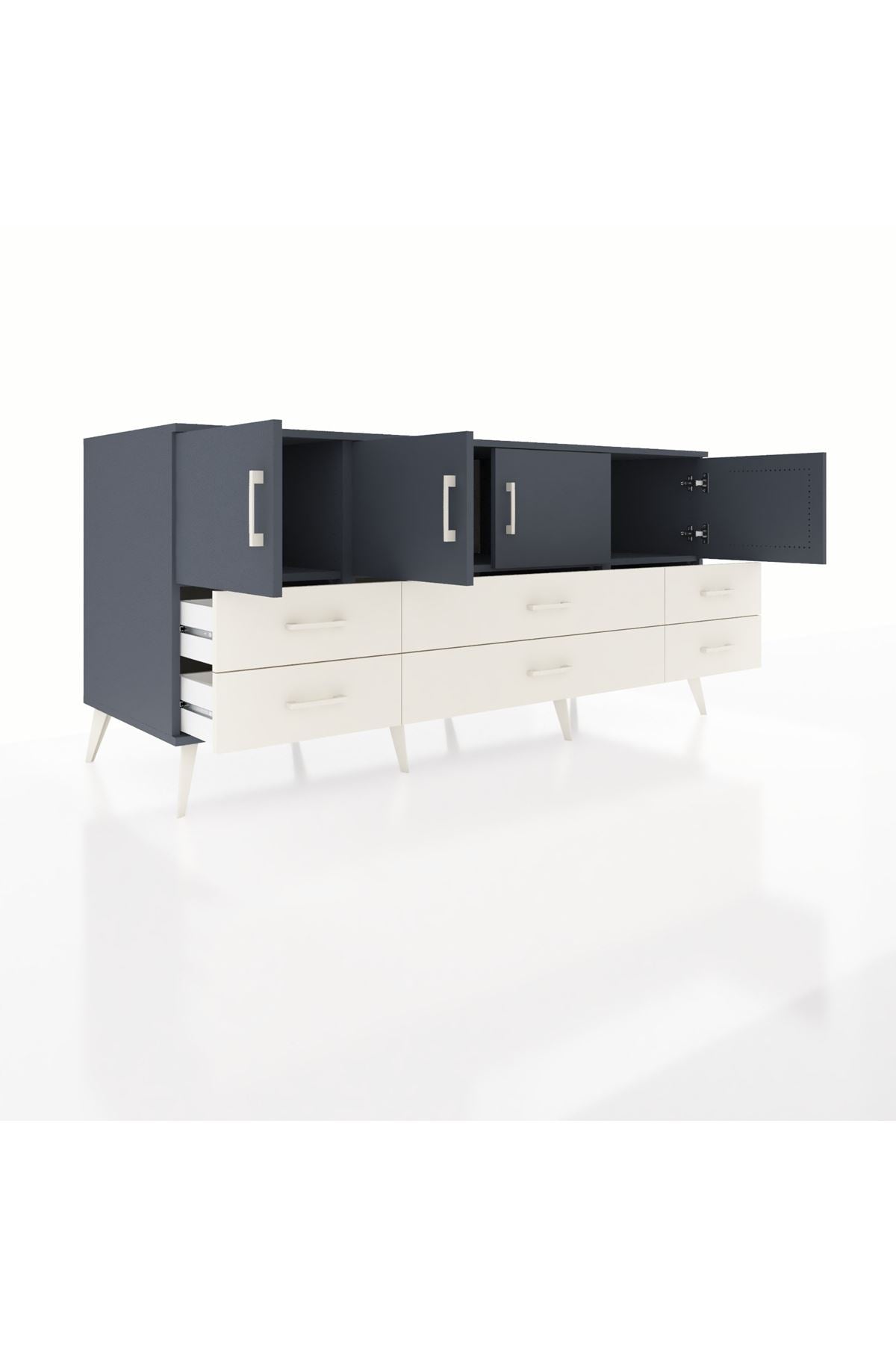 Kronos Konsol 3 Raflı 6 Çekmeceli 4 Kapaklı 176x59x83 - S610M004V16C