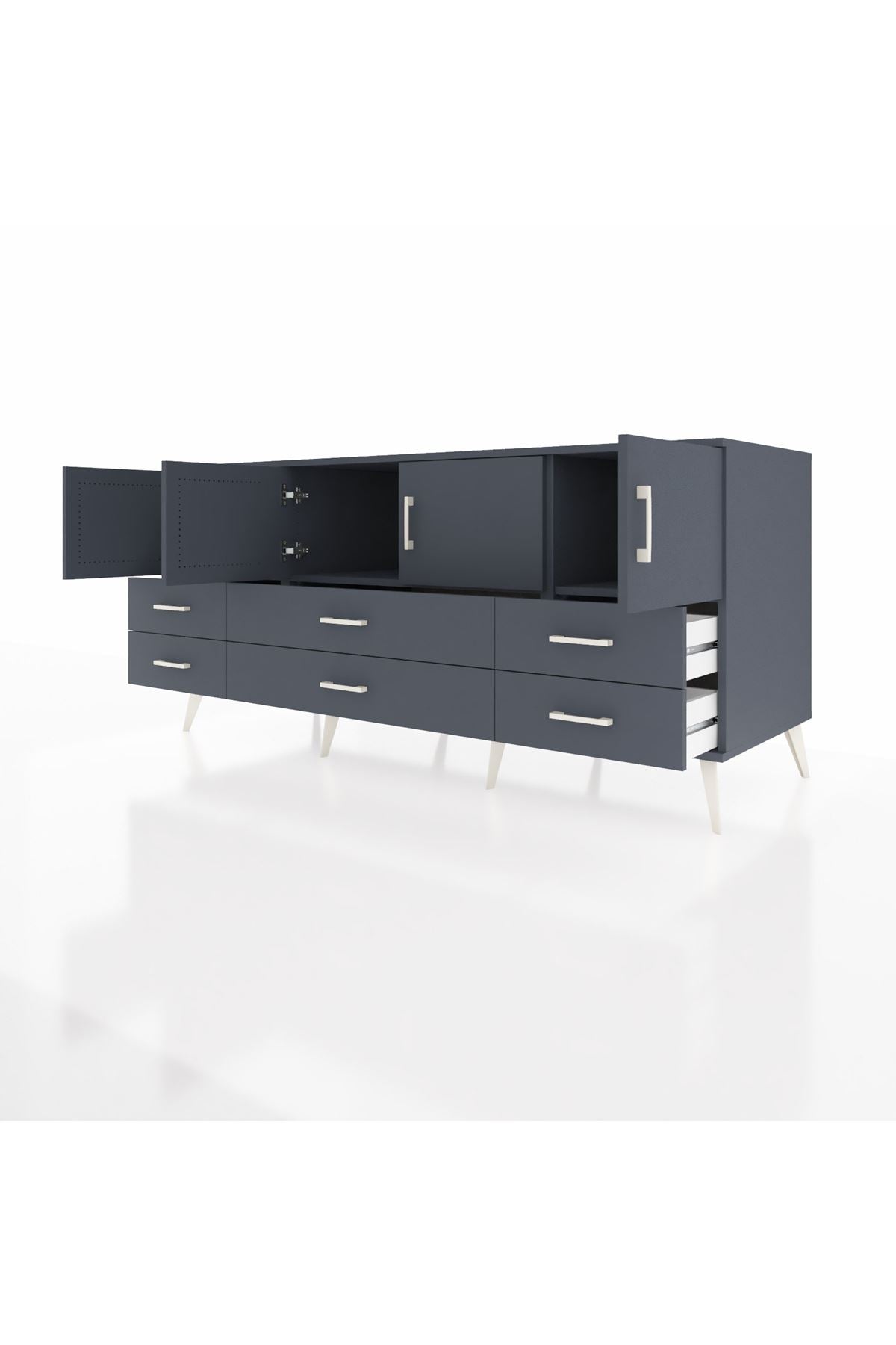 Kronos Konsol 3 Raflı 6 Çekmeceli 4 Kapaklı 176x59x83 - S610M004V17C