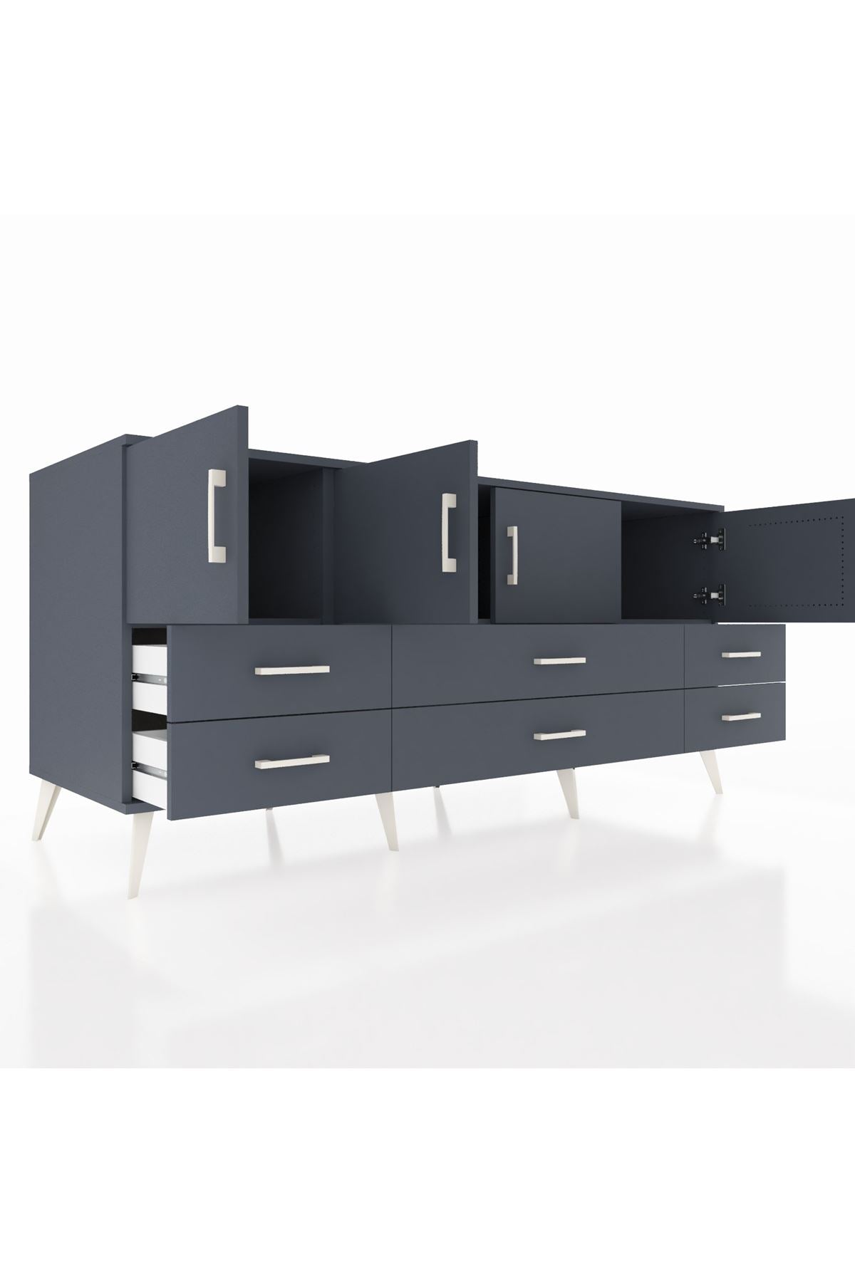 Kronos Konsol 3 Raflı 6 Çekmeceli 4 Kapaklı 176x59x83 - S610M004V17C