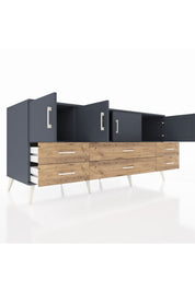 Kronos Konsol 3 Raflı 6 Çekmeceli 4 Kapaklı 176x59x83 - S610M004V18C