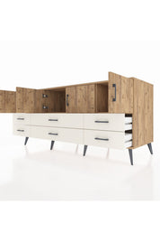 Kronos Konsol 3 Raflı 6 Çekmeceli 4 Kapaklı 176x59x83 - S610M004V19C