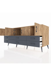 Kronos Konsol 3 Raflı 6 Çekmeceli 4 Kapaklı 176x59x83 - S610M004V20C