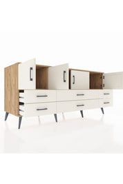 Kronos Konsol 3 Raflı 6 Çekmeceli 4 Kapaklı 176x59x83 - S610M004V22C