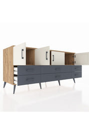 Kronos Konsol 3 Raflı 6 Çekmeceli 4 Kapaklı 176x59x83 - S610M004V23C