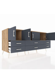 Kronos Konsol 3 Raflı 6 Çekmeceli 4 Kapaklı 176x59x83 - S610M004V26C