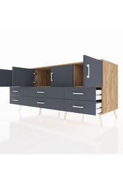 Kronos Konsol 3 Raflı 6 Çekmeceli 4 Kapaklı 176x59x83 - S610M004V26C
