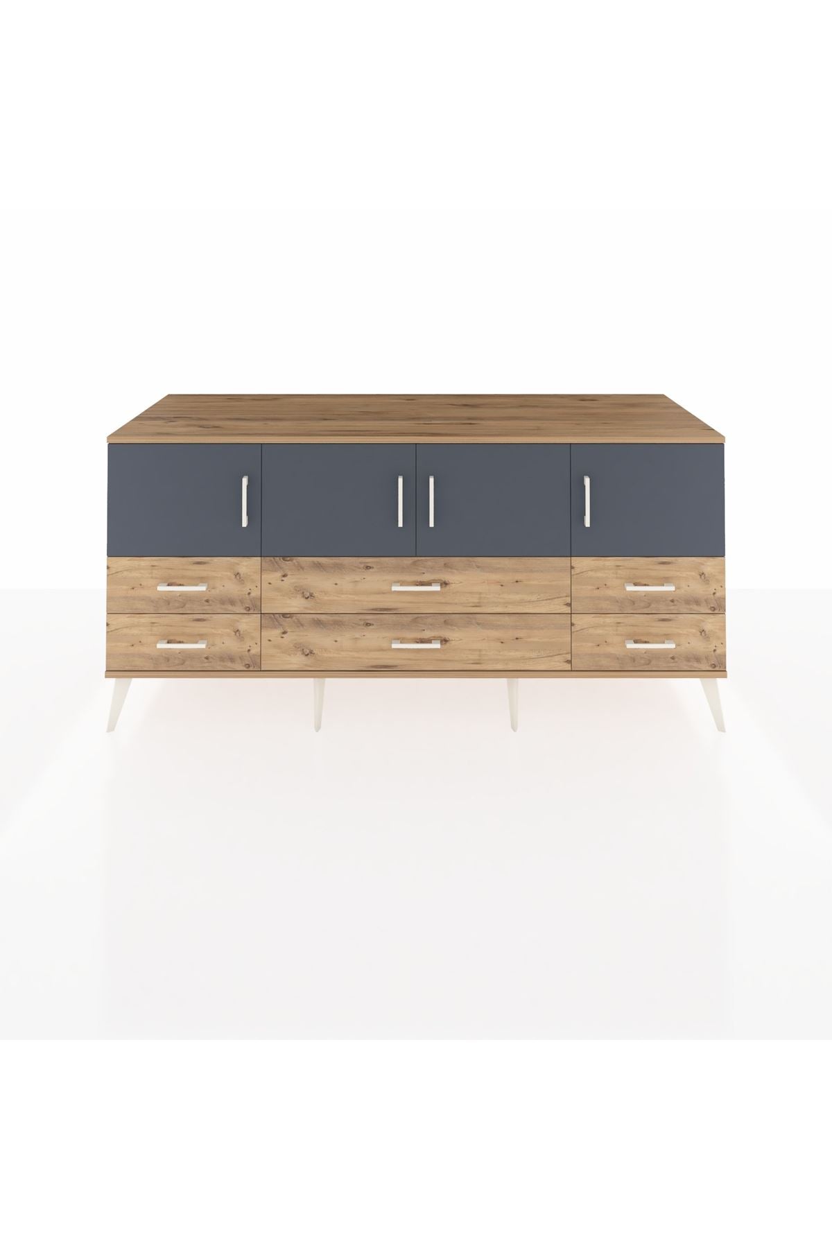 Kronos Konsol 3 Raflı 6 Çekmeceli 4 Kapaklı 176x59x83 - S610M004V27C