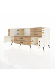 Kronos Konsol Tek Raflı 6 Çekmeceli 4 Kapaklı 176x59x83 - S610M005V06C