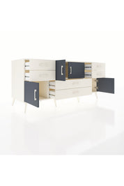 Kronos Konsol Tek Raflı 6 Çekmeceli 4 Kapaklı 176x59x83 - S610M005V07C