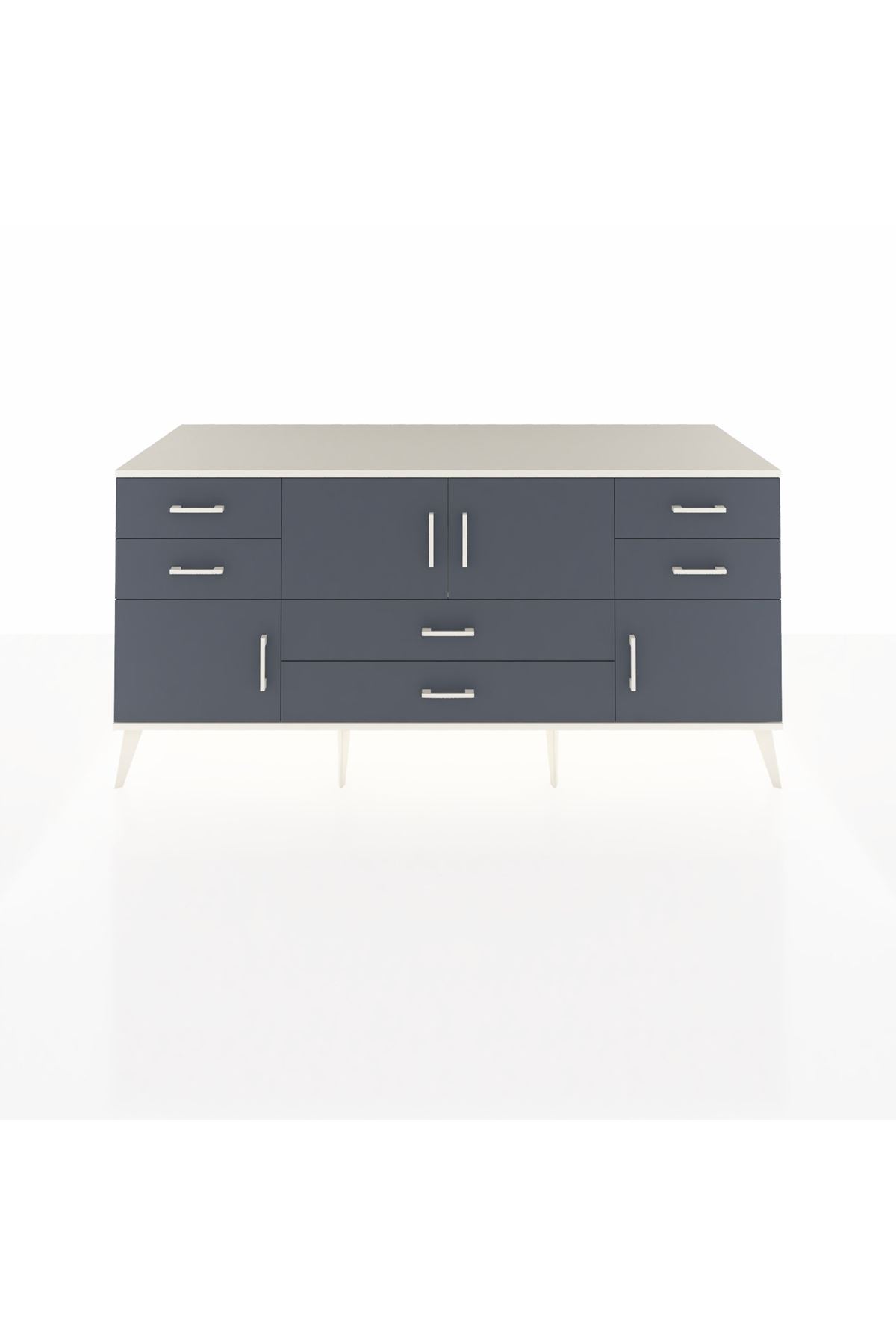 Kronos Konsol Tek Raflı 6 Çekmeceli 4 Kapaklı 176x59x83 - S610M005V08C