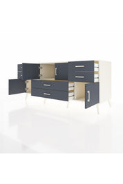 Kronos Konsol Tek Raflı 6 Çekmeceli 4 Kapaklı 176x59x83 - S610M005V08C