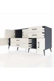 Kronos Konsol Tek Raflı 6 Çekmeceli 4 Kapaklı 176x59x83 - S610M005V13C