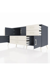 Kronos Konsol Tek Raflı 6 Çekmeceli 4 Kapaklı 176x59x83 - S610M005V16C