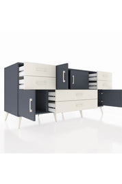 Kronos Konsol Tek Raflı 6 Çekmeceli 4 Kapaklı 176x59x83 - S610M005V16C