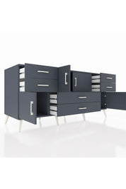 Kronos Konsol Tek Raflı 6 Çekmeceli 4 Kapaklı 176x59x83 - S610M005V17C