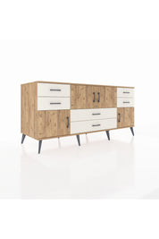 Kronos Konsol Tek Raflı 6 Çekmeceli 4 Kapaklı 176x59x83 - S610M005V19C