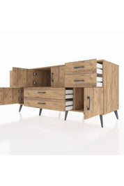 Kronos Konsol Tek Raflı 6 Çekmeceli 4 Kapaklı 176x59x83 - S610M005V21C