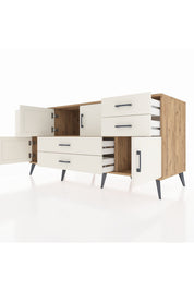 Kronos Konsol Tek Raflı 6 Çekmeceli 4 Kapaklı 176x59x83 - S610M005V22C