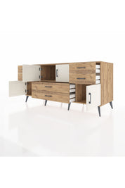 Kronos Konsol Tek Raflı 6 Çekmeceli 4 Kapaklı 176x59x83 - S610M005V24C