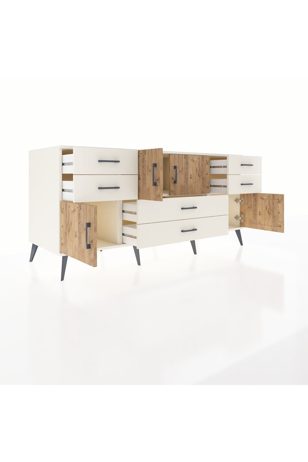 Kronos Konsol 3 Raflı 6 Çekmeceli 4 Kapaklı 176x59x83 - S610M006V01C