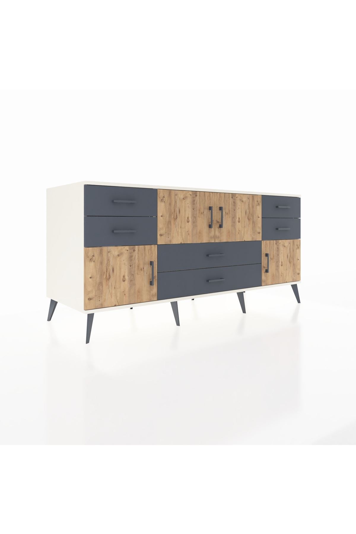 Kronos Konsol 3 Raflı 6 Çekmeceli 4 Kapaklı 176x59x83 - S610M006V02C