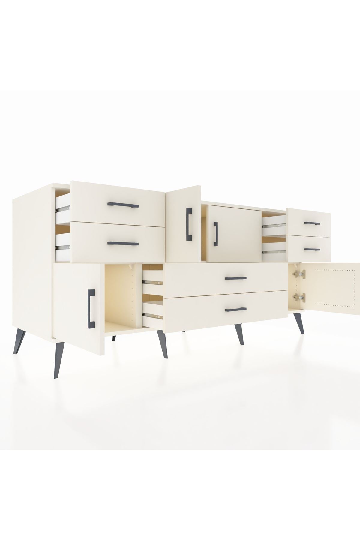 Kronos Konsol 3 Raflı 6 Çekmeceli 4 Kapaklı 176x59x83 - S610M006V04C