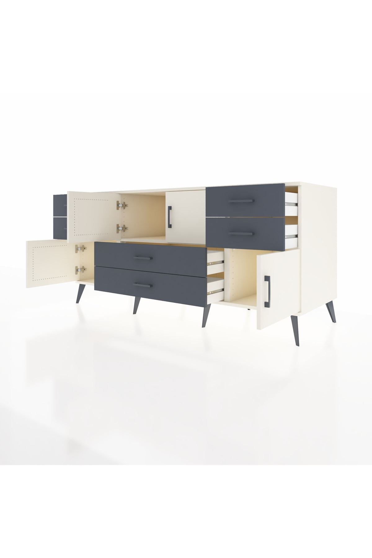 Kronos Konsol 3 Raflı 6 Çekmeceli 4 Kapaklı 176x59x83 - S610M006V05C