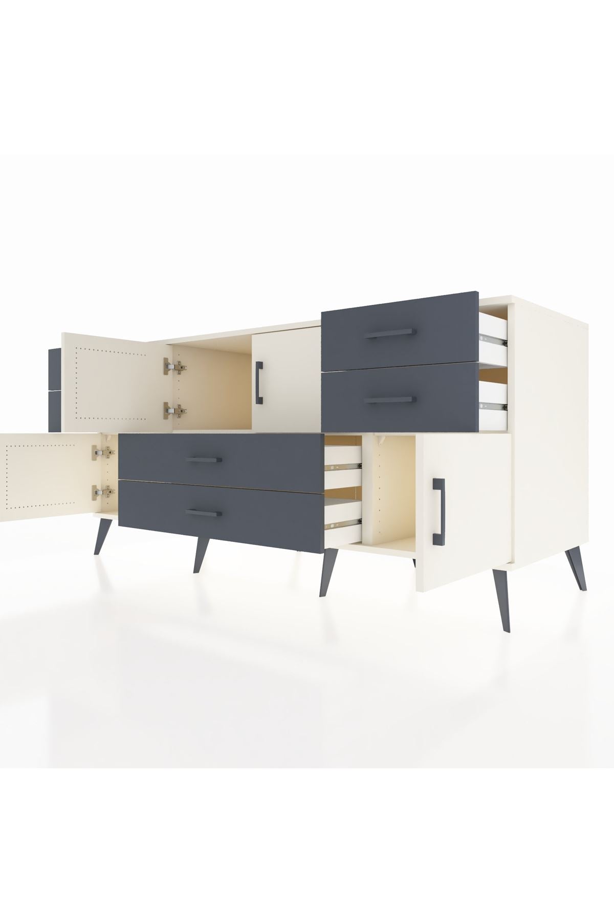 Kronos Konsol 3 Raflı 6 Çekmeceli 4 Kapaklı 176x59x83 - S610M006V05C