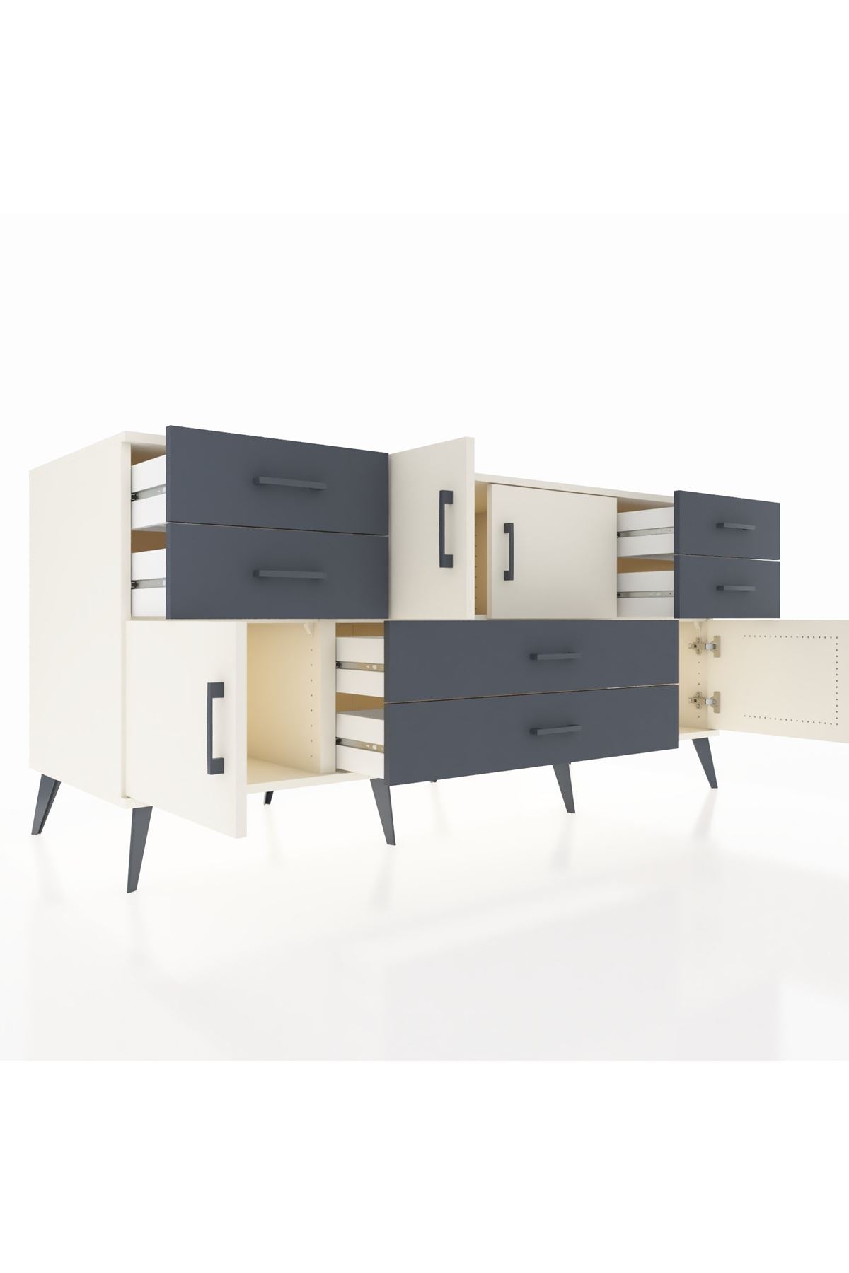 Kronos Konsol 3 Raflı 6 Çekmeceli 4 Kapaklı 176x59x83 - S610M006V05C