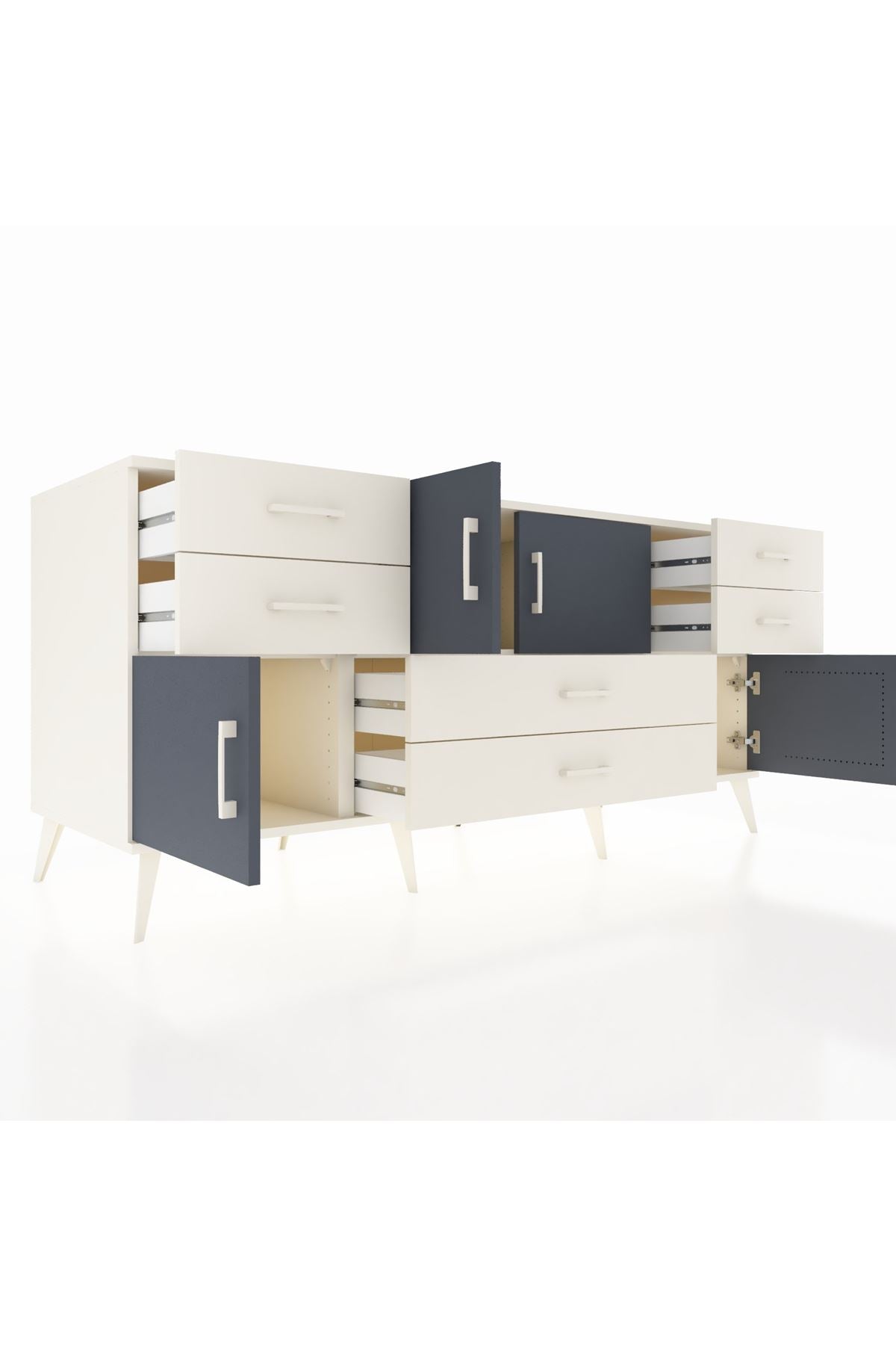 Kronos Konsol 3 Raflı 6 Çekmeceli 4 Kapaklı 176x59x83 - S610M006V07C