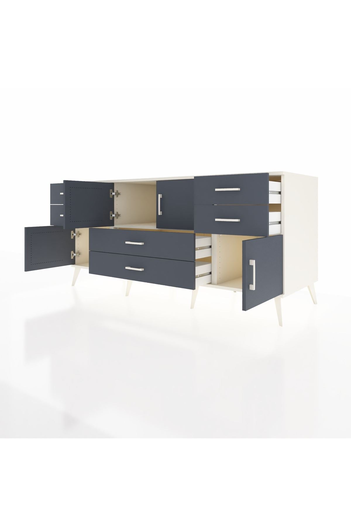 Kronos Konsol 3 Raflı 6 Çekmeceli 4 Kapaklı 176x59x83 - S610M006V08C