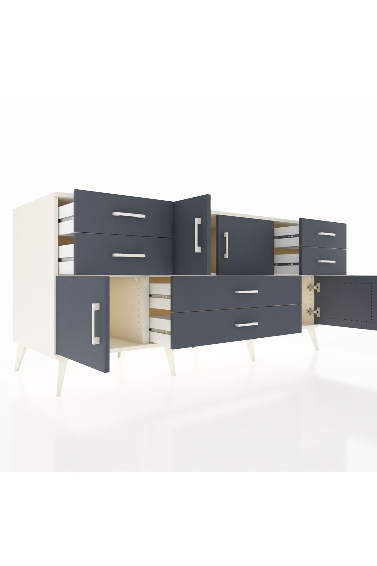 Kronos Konsol 3 Raflı 6 Çekmeceli 4 Kapaklı 176x59x83 - S610M006V08C
