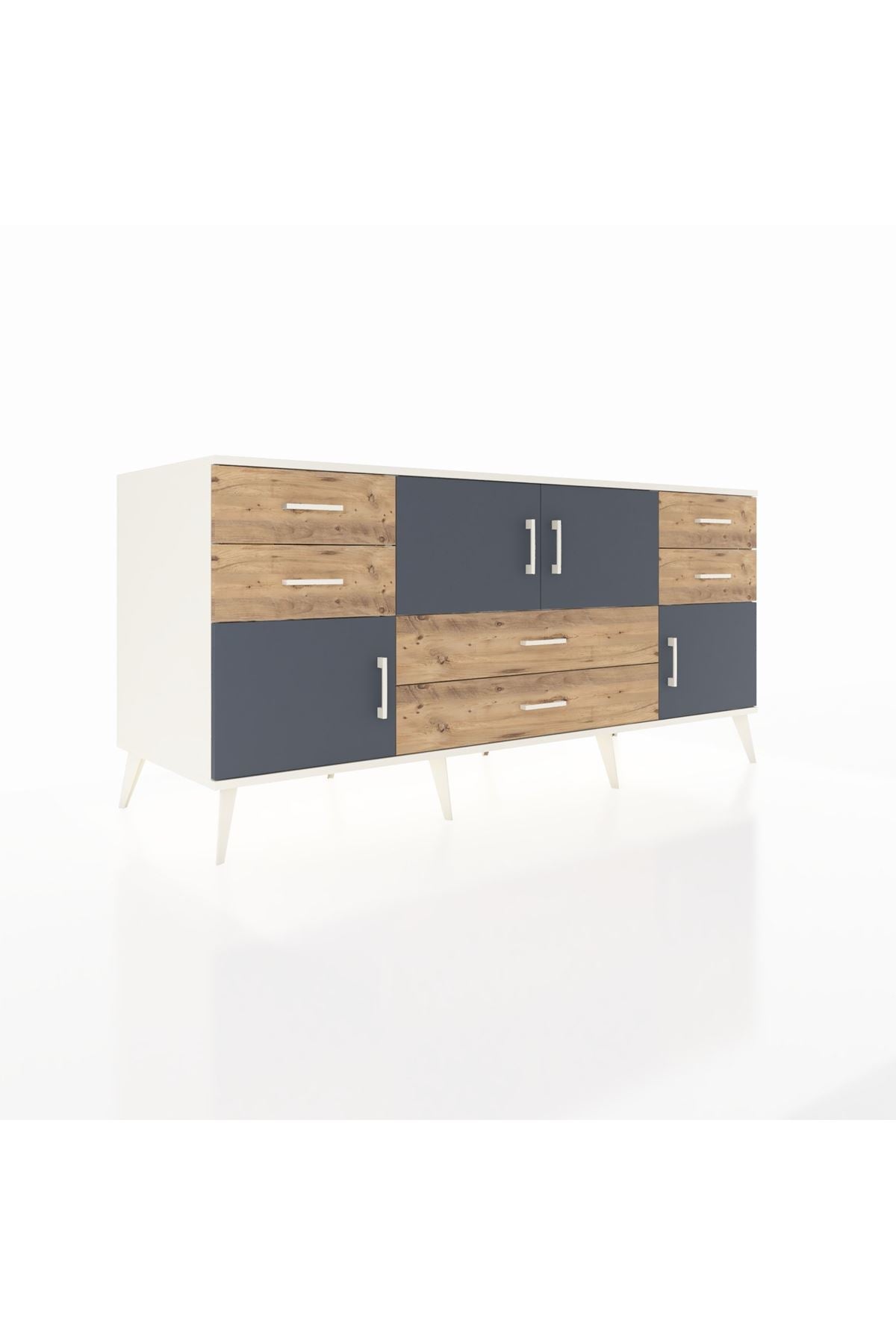 Kronos Konsol 3 Raflı 6 Çekmeceli 4 Kapaklı 176x59x83 - S610M006V09C