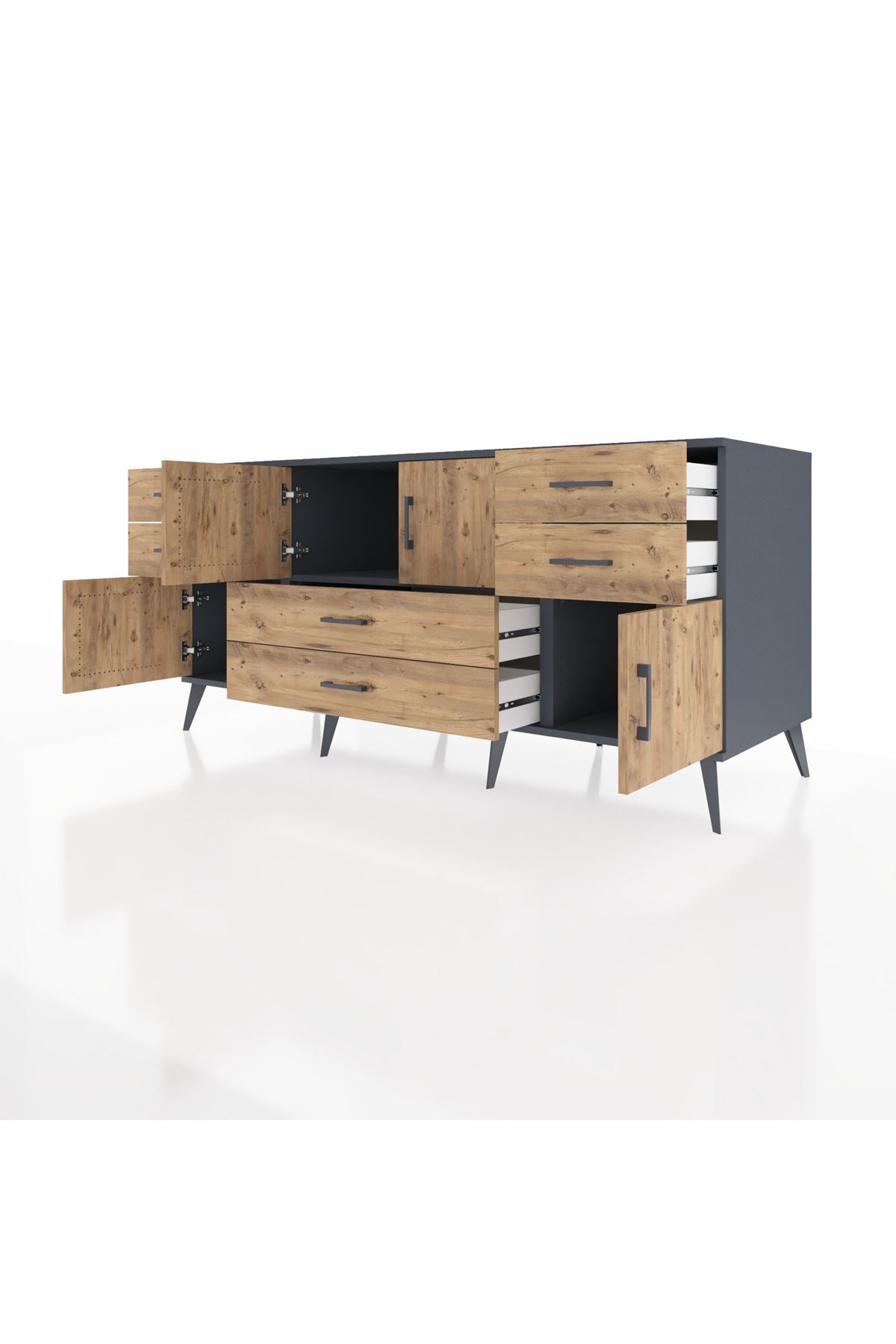 Kronos Konsol 3 Raflı 6 Çekmeceli 4 Kapaklı 176x59x83 - S610M006V12C