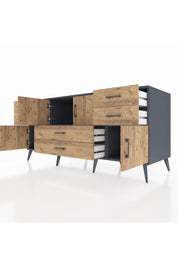 Kronos Konsol 3 Raflı 6 Çekmeceli 4 Kapaklı 176x59x83 - S610M006V12C