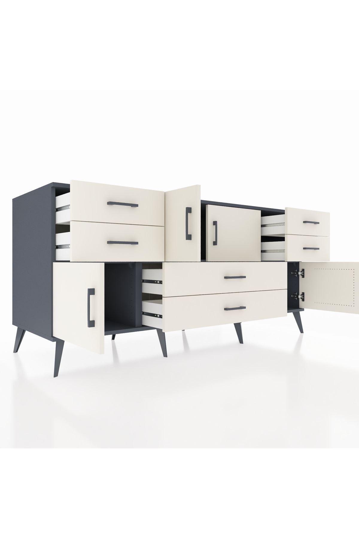 Kronos Konsol 3 Raflı 6 Çekmeceli 4 Kapaklı 176x59x83 - S610M006V13C
