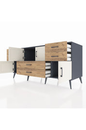 Kronos Konsol 3 Raflı 6 Çekmeceli 4 Kapaklı 176x59x83 - S610M006V15C