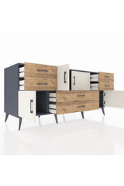 Kronos Konsol 3 Raflı 6 Çekmeceli 4 Kapaklı 176x59x83 - S610M006V15C