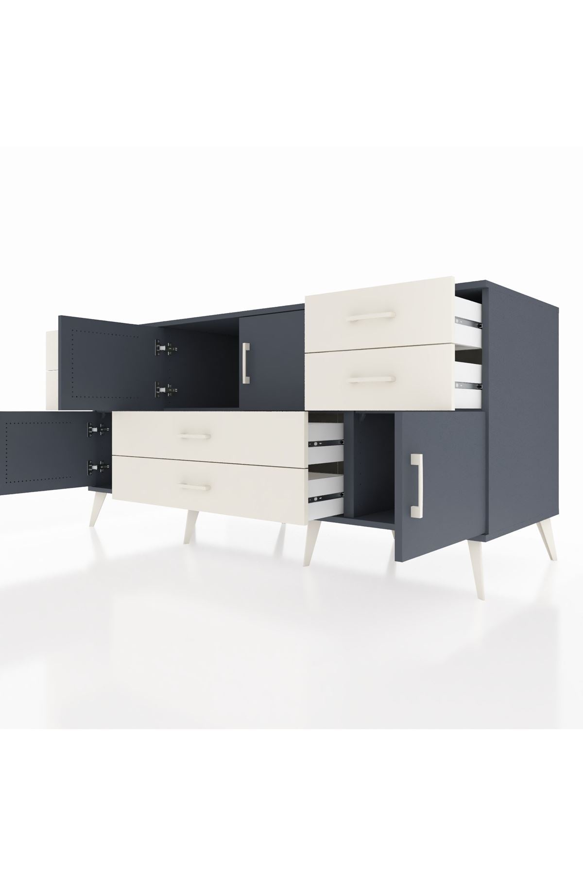 Kronos Konsol 3 Raflı 6 Çekmeceli 4 Kapaklı 176x59x83 - S610M006V16C