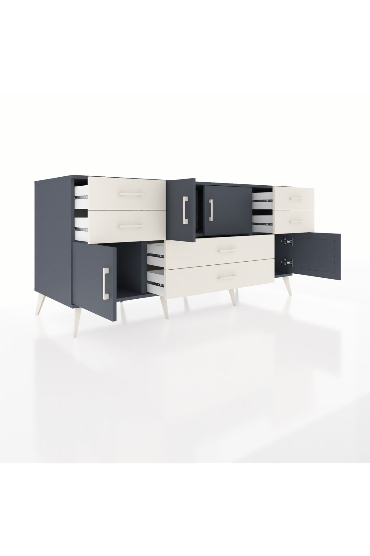 Kronos Konsol 3 Raflı 6 Çekmeceli 4 Kapaklı 176x59x83 - S610M006V16C