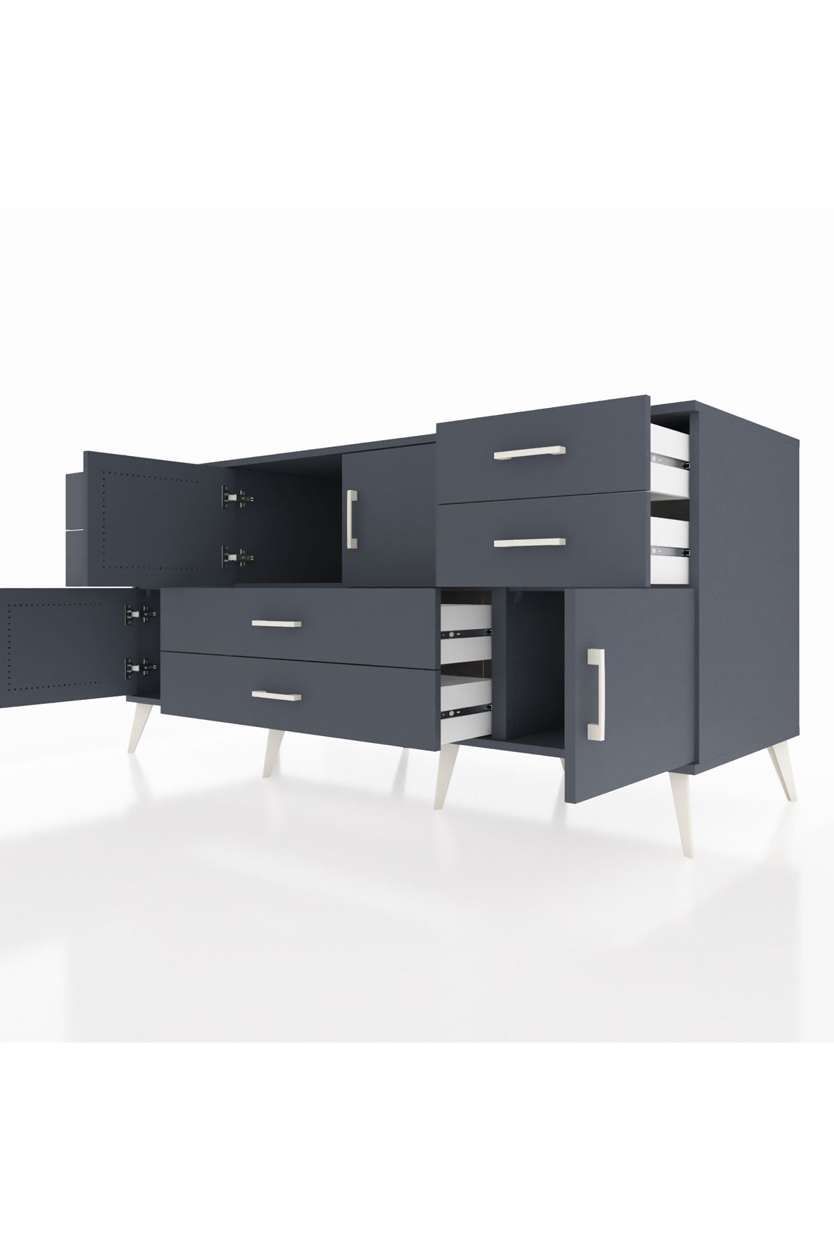 Kronos Konsol 3 Raflı 6 Çekmeceli 4 Kapaklı 176x59x83 - S610M006V17C