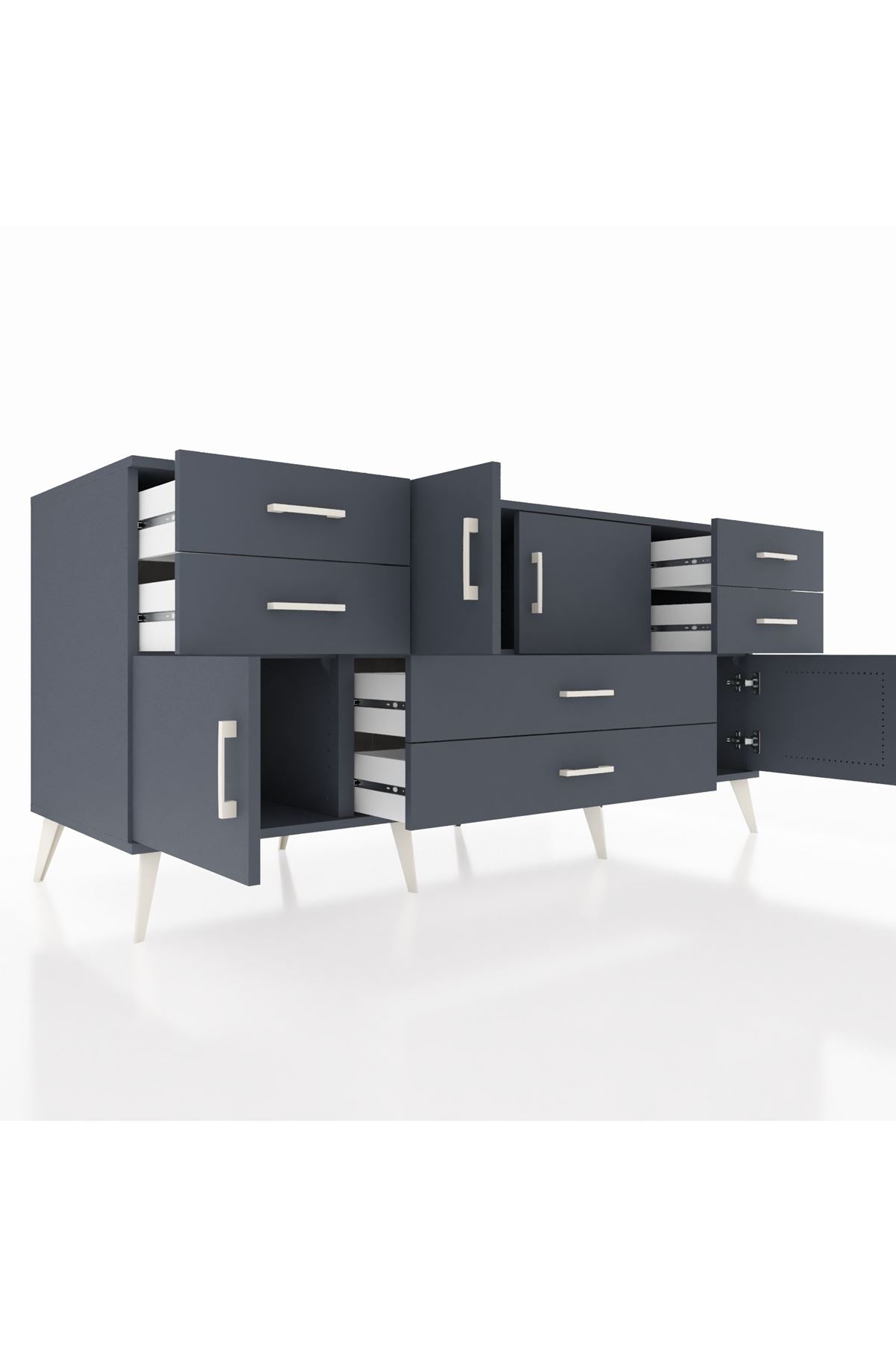 Kronos Konsol 3 Raflı 6 Çekmeceli 4 Kapaklı 176x59x83 - S610M006V17C