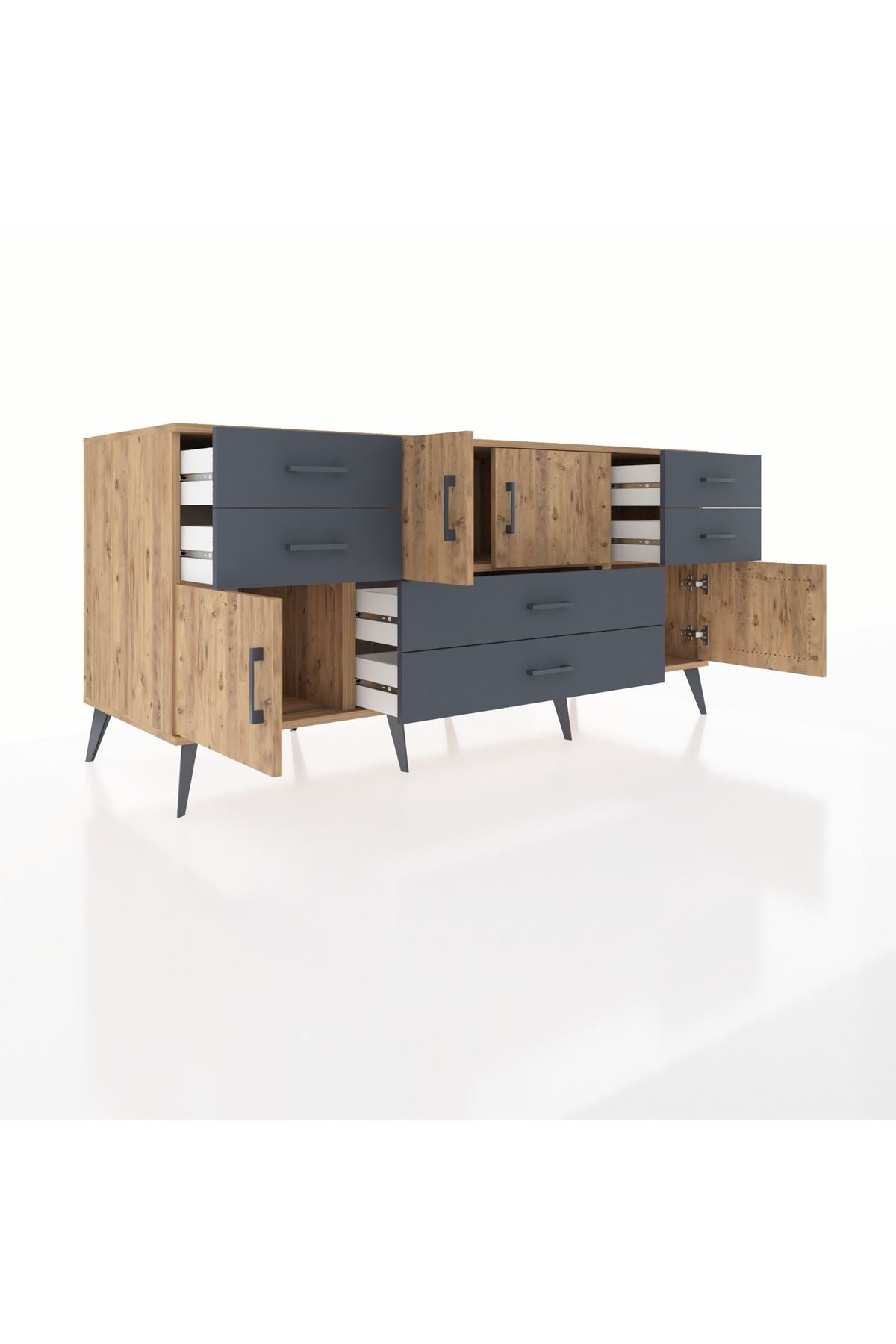 Kronos Konsol 3 Raflı 6 Çekmeceli 4 Kapaklı 176x59x83 - S610M006V20C