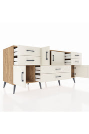 Kronos Konsol 3 Raflı 6 Çekmeceli 4 Kapaklı 176x59x83 - S610M006V22C