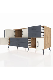 Kronos Konsol 3 Raflı 6 Çekmeceli 4 Kapaklı 176x59x83 - S610M006V23C