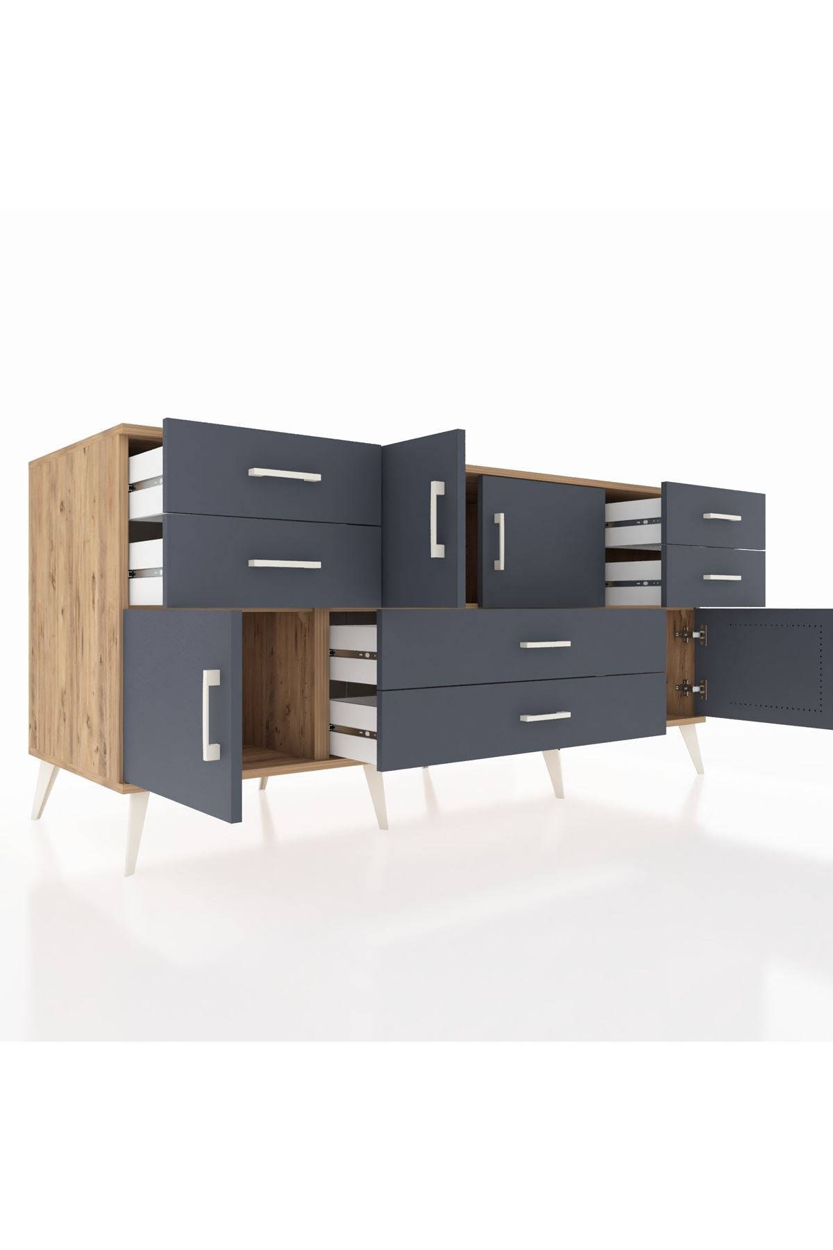 Kronos Konsol 3 Raflı 6 Çekmeceli 4 Kapaklı 176x59x83 - S610M006V26C