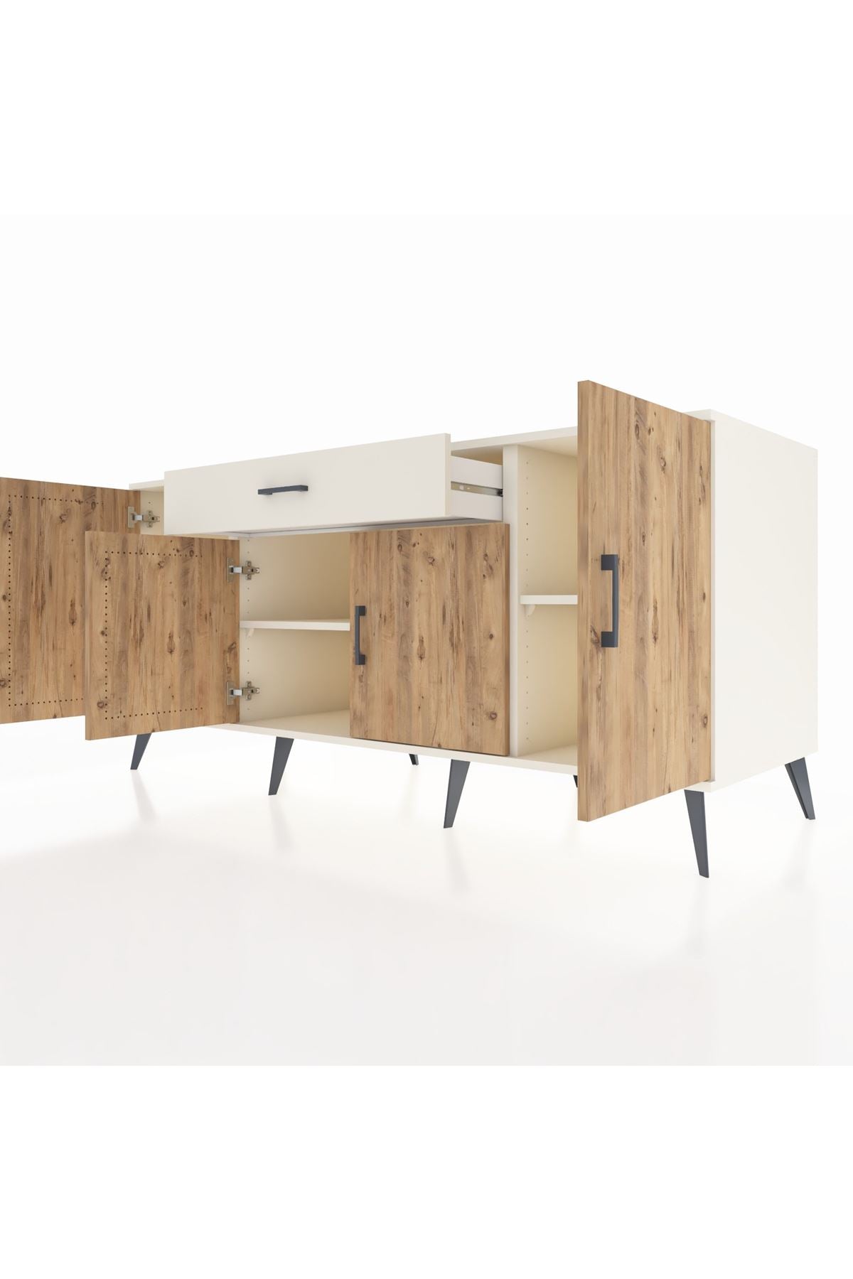 Kronos Konsol 3 Raflı Tek Çekmeceli 4 Kapaklı 176x59x83 - S610M007V01C