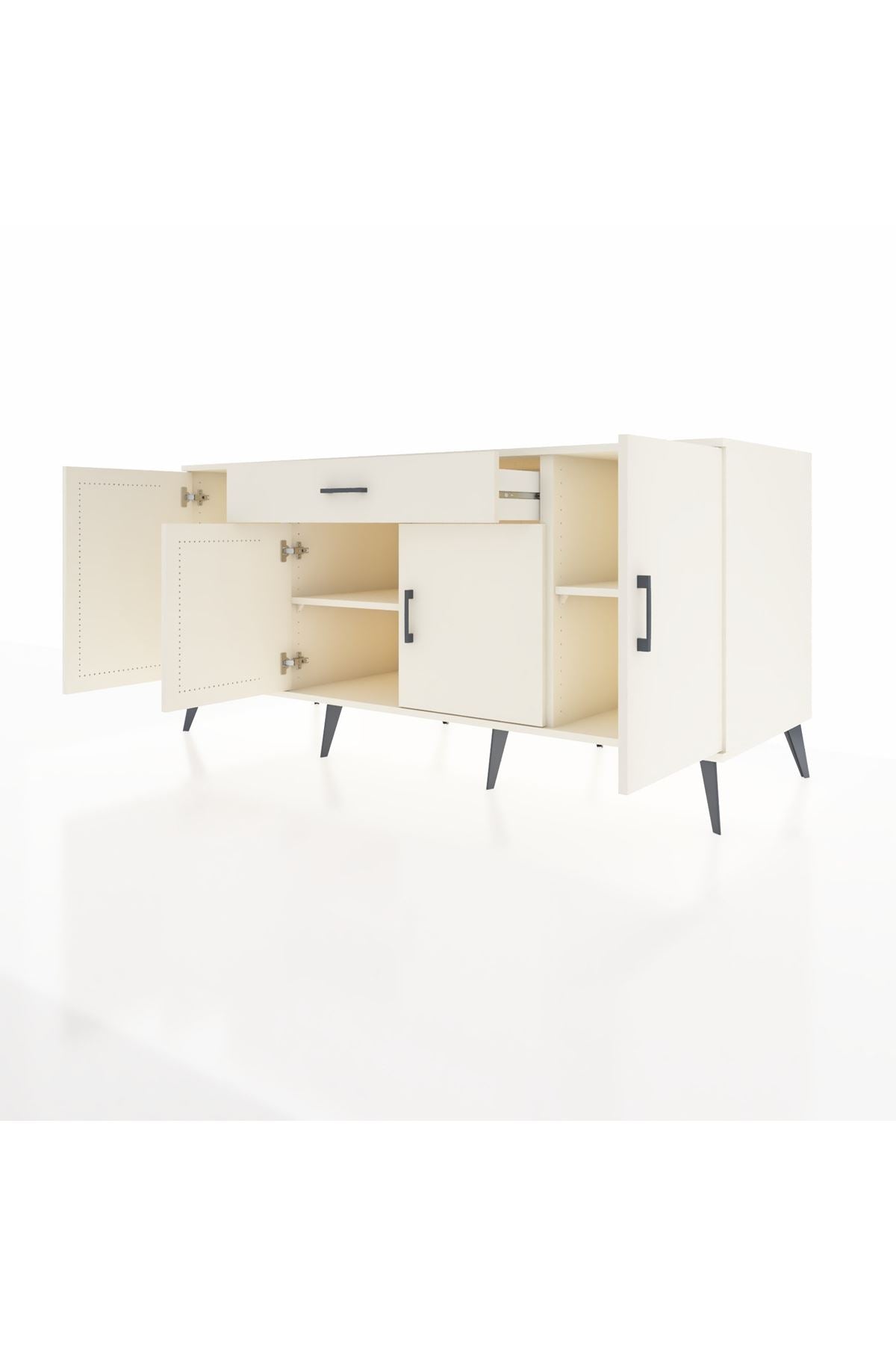 Kronos Konsol 3 Raflı Tek Çekmeceli 4 Kapaklı 176x59x83 - S610M007V04C