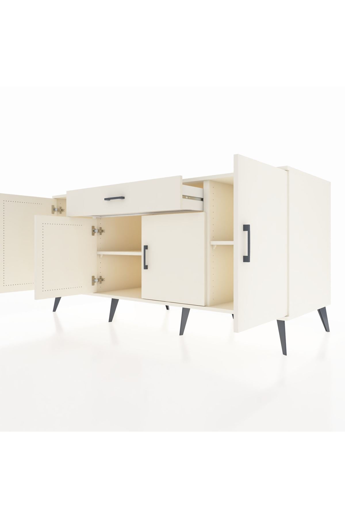 Kronos Konsol 3 Raflı Tek Çekmeceli 4 Kapaklı 176x59x83 - S610M007V04C